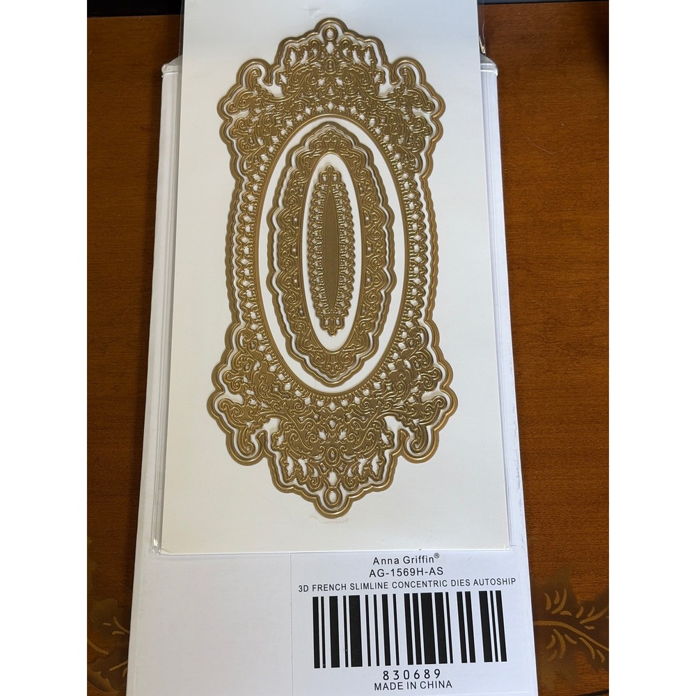 Anna Griffin 3D French Slimline Concentric Dies AG-1569H-AS New Scrapbooking Set